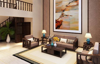 现代中式别墅室内设计效果图 演绎开封自建别墅的东方美学